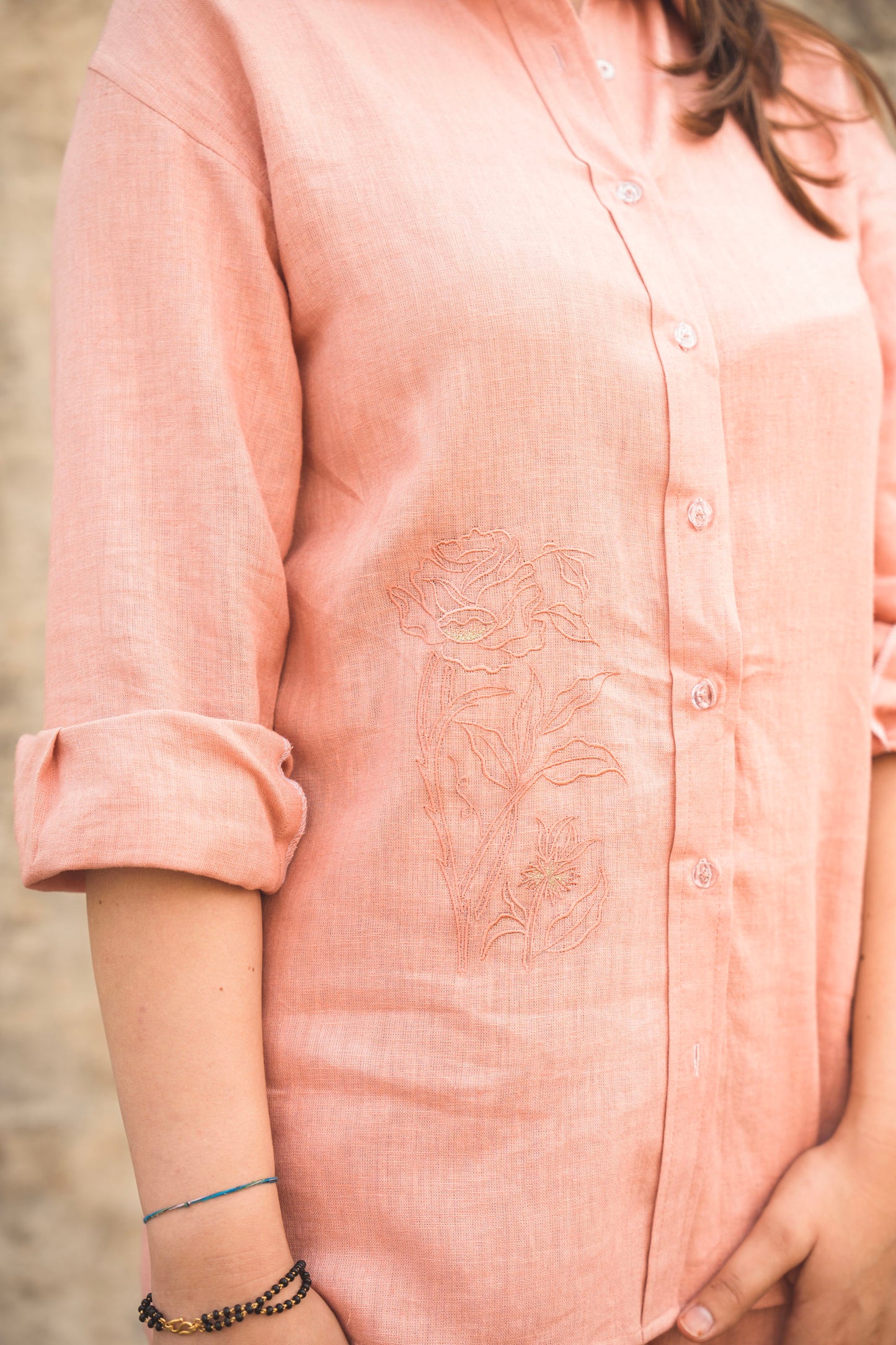 "Apricot Dream" Linen Shirt